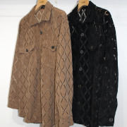 【新着】Cuirs（キュイー）メンズシャツ　スエードクロッシェシャツ　新作デザイン｜渋谷Cuirs【通販】