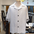 【新着】Cuirs（キュイー）メンズシャツ　テープディティールオープンカットシャツ　新作デザイン｜渋谷Cuirs【通販】