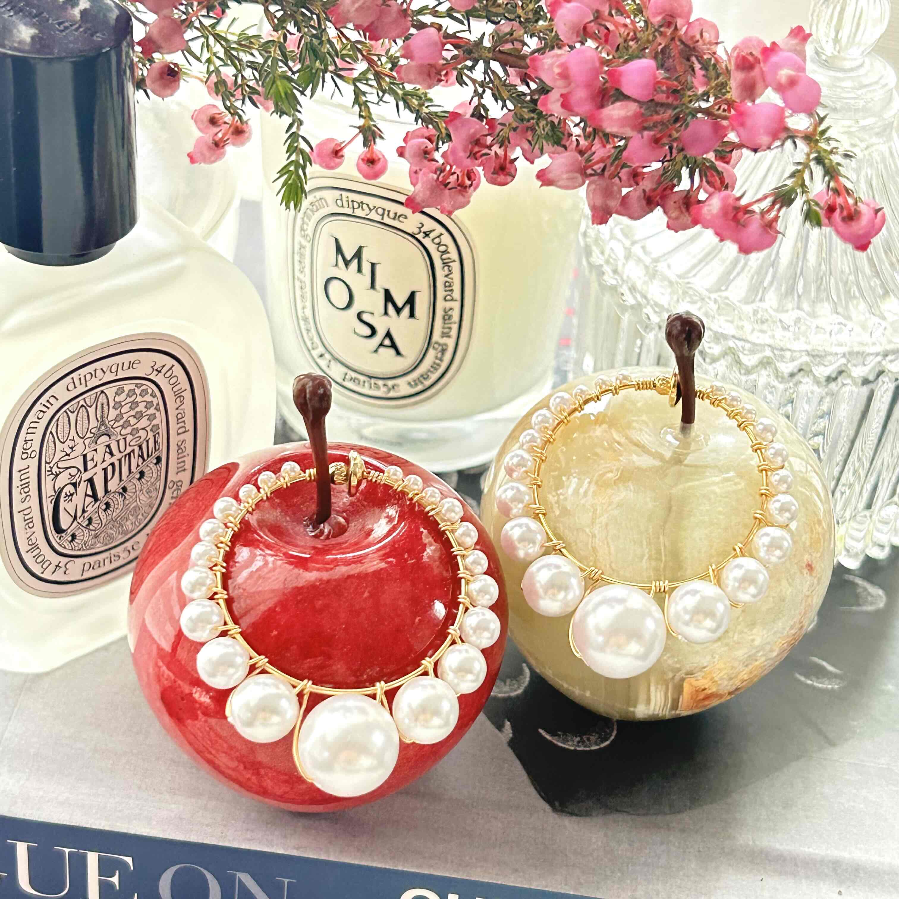 ピアスみたいに見えるイヤリング 　華奢フープのラインパールフープイヤリング