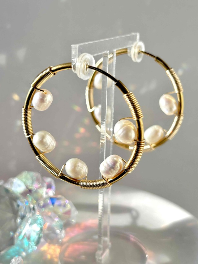 1/18 20:00～販売開始 UFU PEARL HOOP EARRING