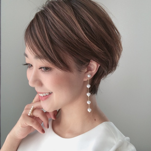 ロングパールイヤリング 