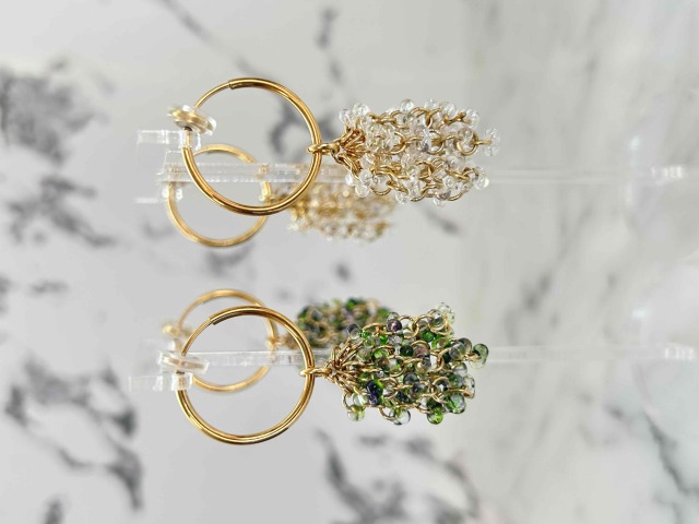 ピアスみたいに見えるイヤリング KIRARI WATERFALL