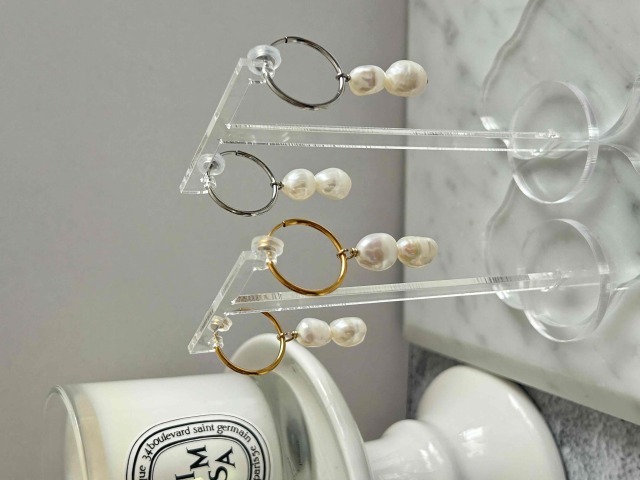 6/25 20:00-販売開始 Twin Pearl Hoop Earring
