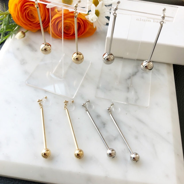 メタルスティックボールノンホールピアス