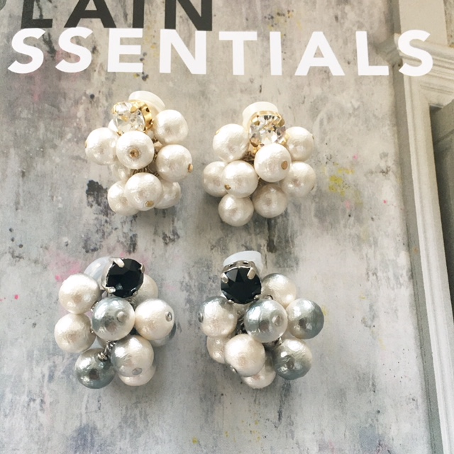 コットンパールのイヤリング