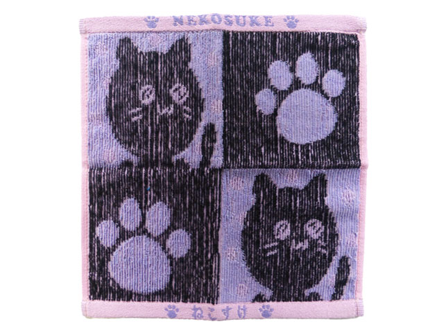 ジャガードハンカチ　ねこすけ