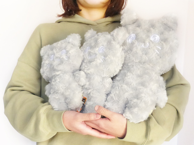 ゆきお巻き毛のぬいぐるみ　ねこすけグレー　手持ち2