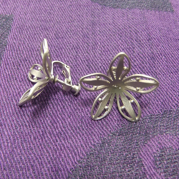 フラワーアクセサリーベースイヤリング用