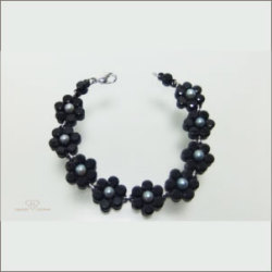 マテリアルセット　ブラックスピネルとパールのブレスレット