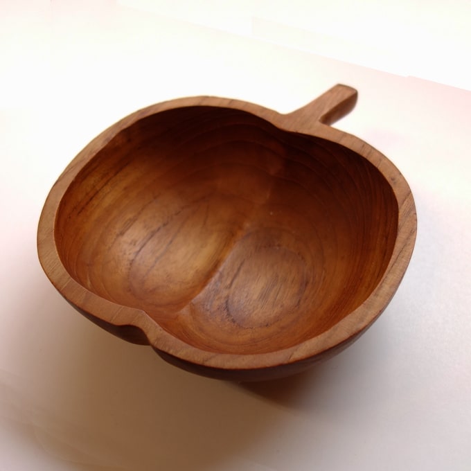 リンゴ型ウッドボウル