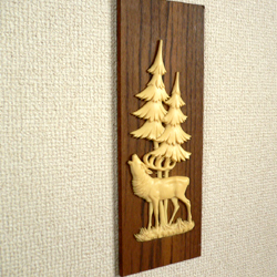 ac0158トナカイモチーフのウッドパネル*amber design*北欧家具やビンテージ雑貨等のインテリア通販