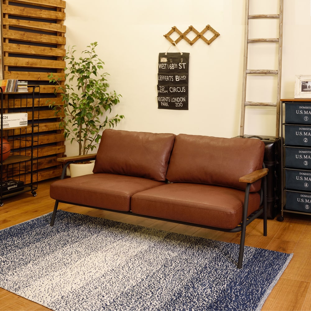 ソフトレザー２人掛けソファ