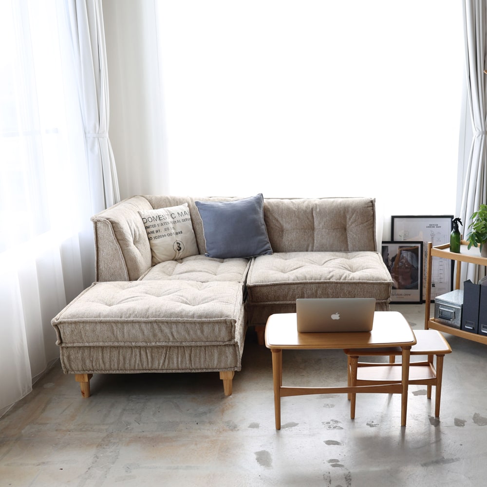 カウチになるソファ3Pセット