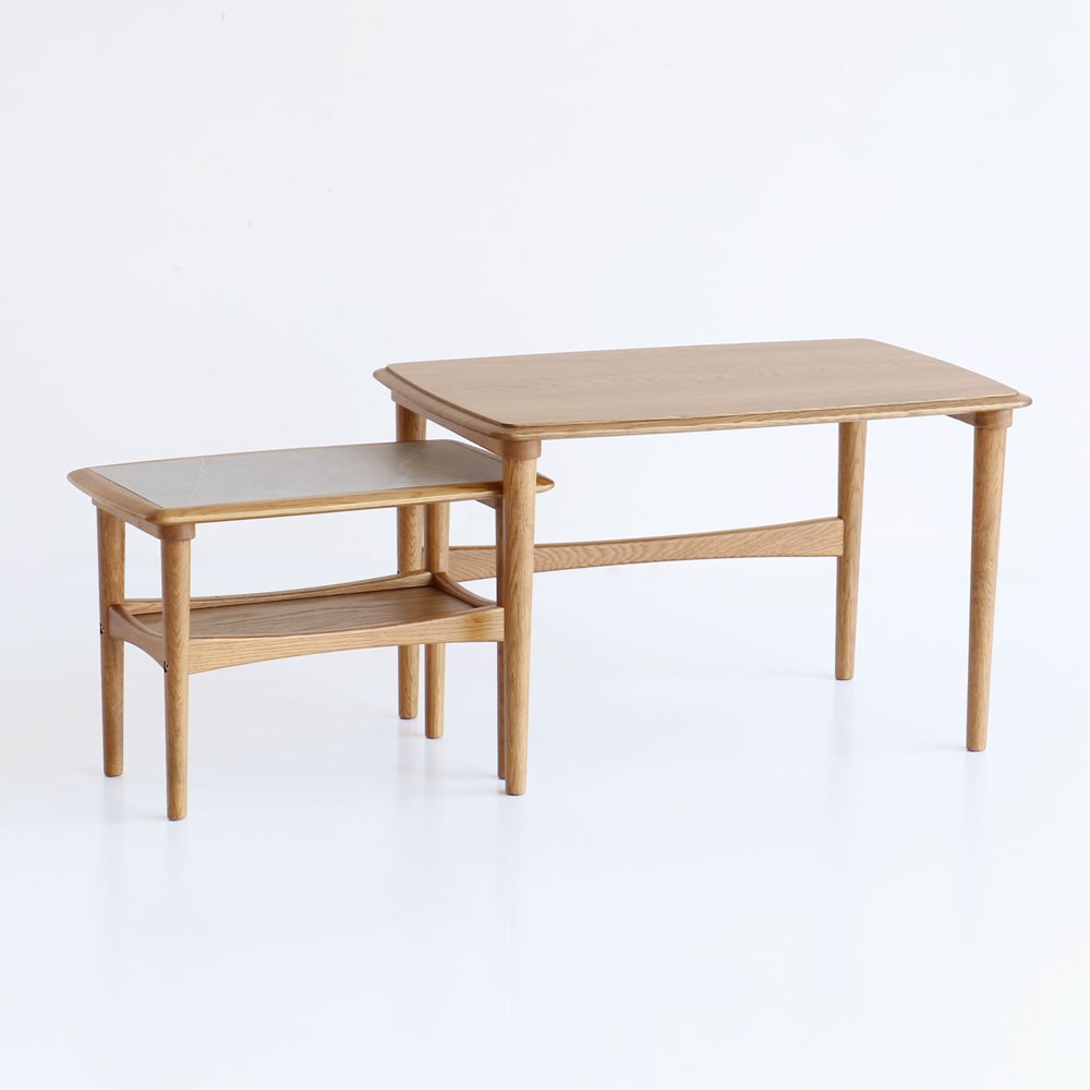 オーク材ネストテーブル