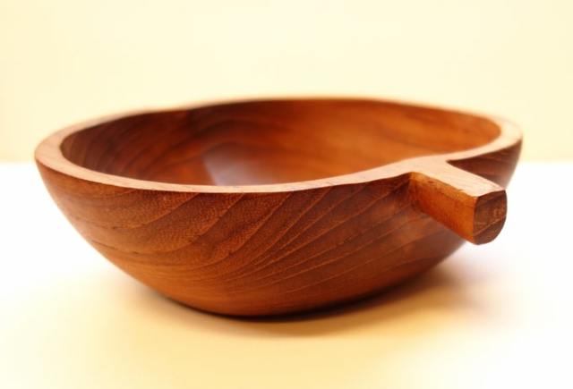 ビンテージのリンゴ型ボウル　チーク製