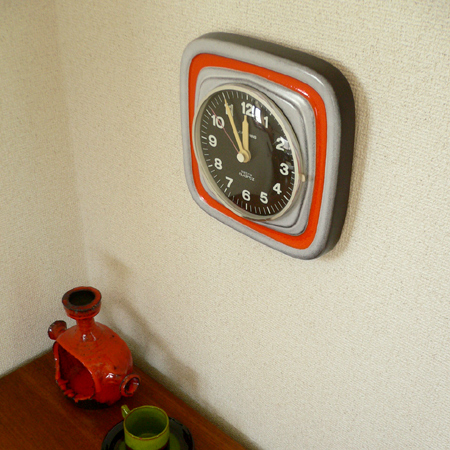 ac0146 ドイツJUNGHANS製陶器の掛け時計*amber design*北欧家具やビンテージ雑貨等のインテリア通販