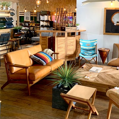 レザー2人掛けソファ　茶色