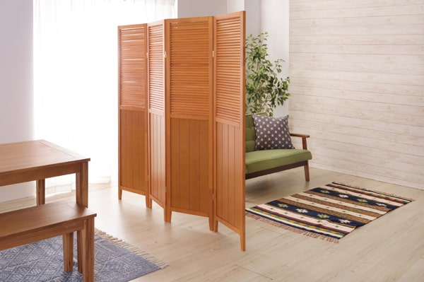 4連パーテーション　ナチュラルウッド