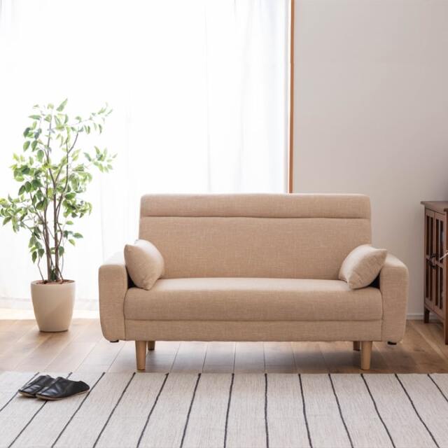 クッションが２個付いたソファ