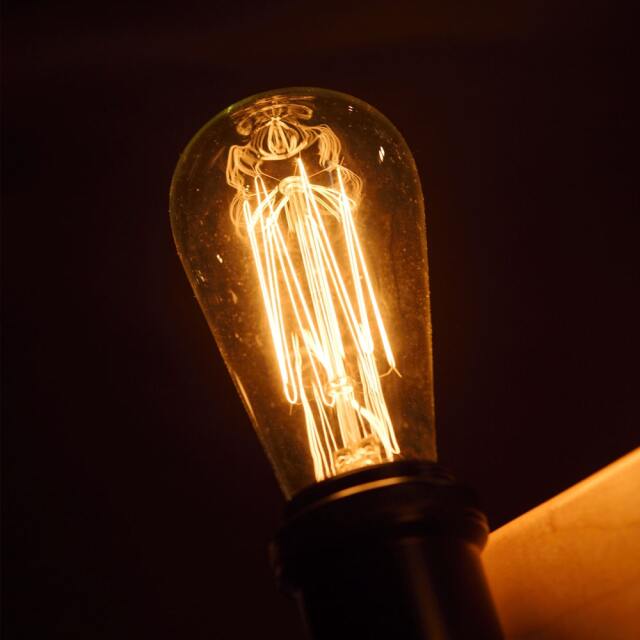 レトロなエジソン電球付き