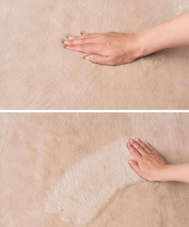 柔らかい白いファーのラグ