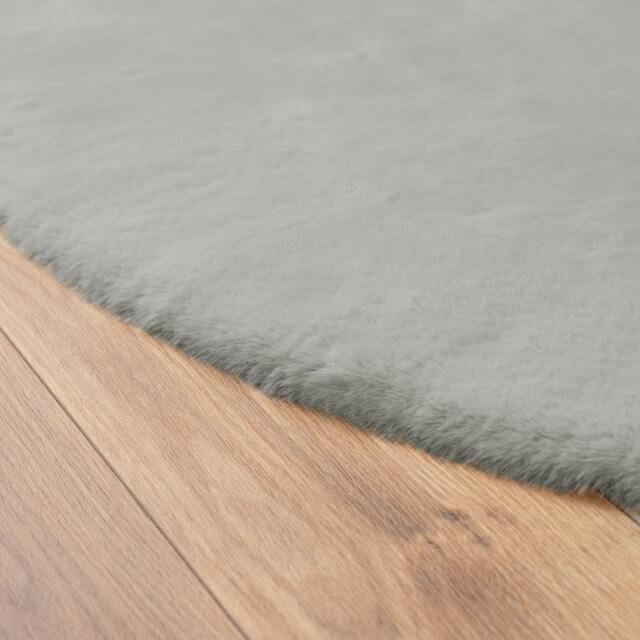 ふわふわ円形ラググレー　素材