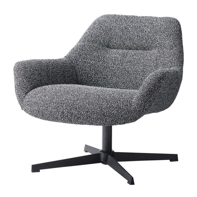 モノトーンのファブリック張りラウンジチェア