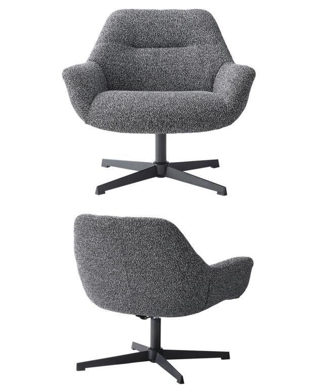 回転チェア　一人掛けソファ　グレー