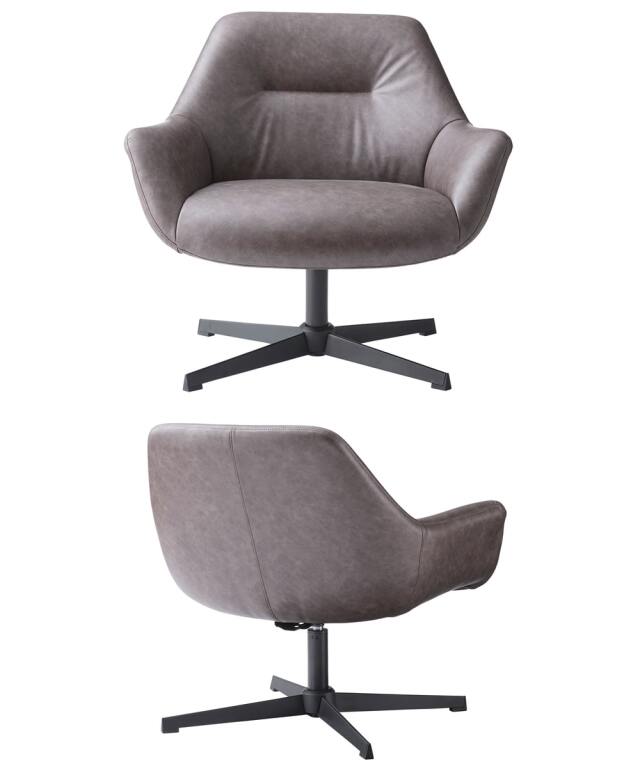 回転椅子　ラウンジチェア　茶色