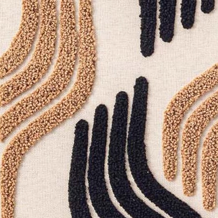 もこもこファブリックアートパネル　黒ブラウン