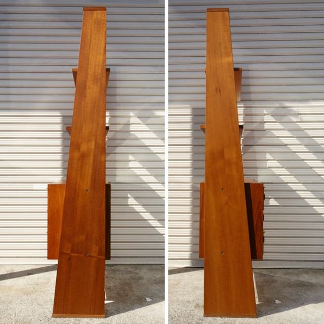 北欧ビンテージひきだし付きオープンシェルフ　側面