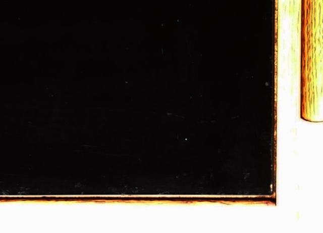 ナイトテーブル　黒ガラス天板