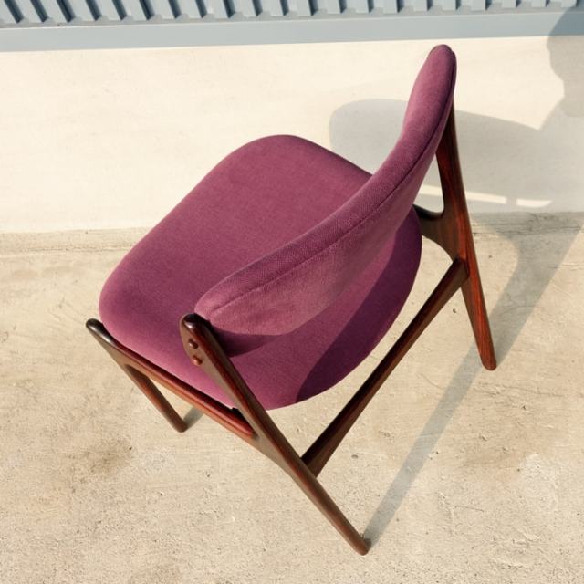北欧ヴィンテージ紫ダイニングチェア　上面