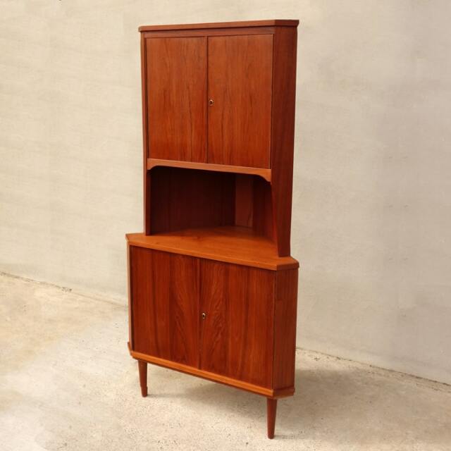 北欧ビンテージ棚コーナーキャビネット