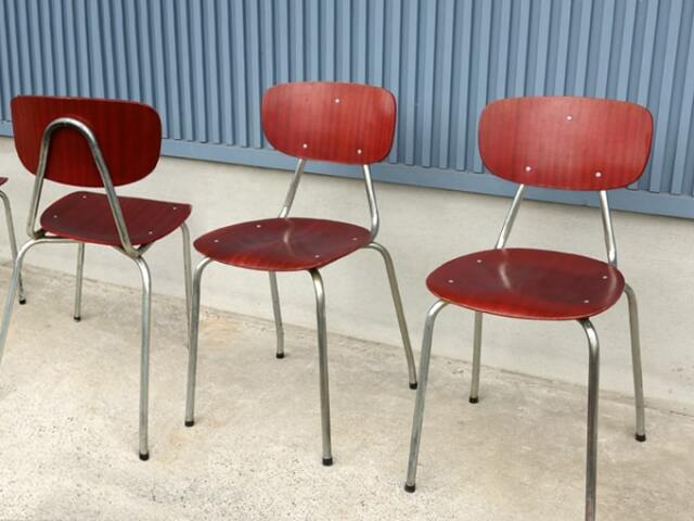 4脚セット school chair スクールチェア 北欧（ヴィンテージ・スクール 
