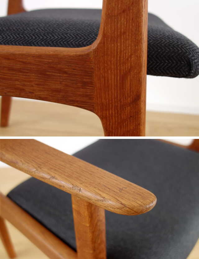 北欧ネイビー椅子アームレスト左