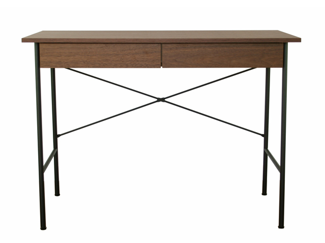 ウォルナットと鉄脚デスク