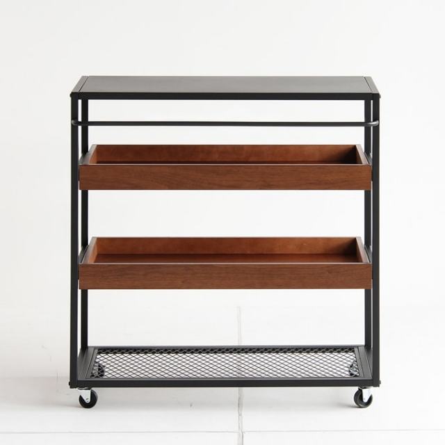 キャスター付きオープンシェルフ　インダストリアル家具