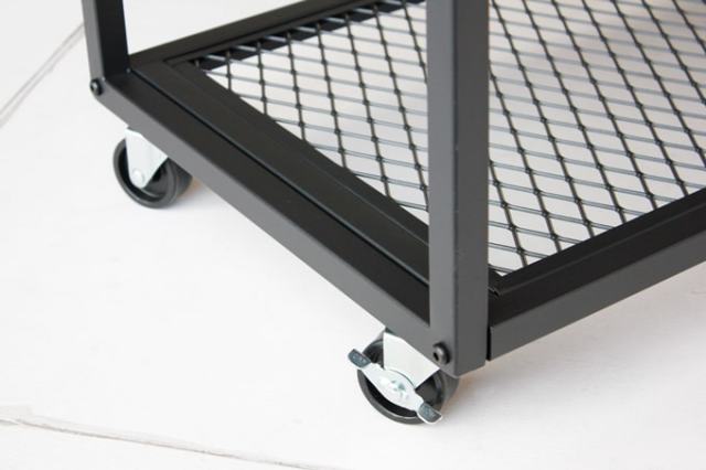 黒鉄脚オープンシェルフ　キャスター付き