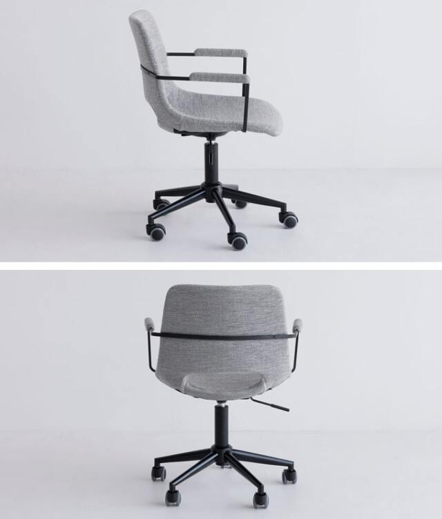 キャスター付き昇降椅子　グレー