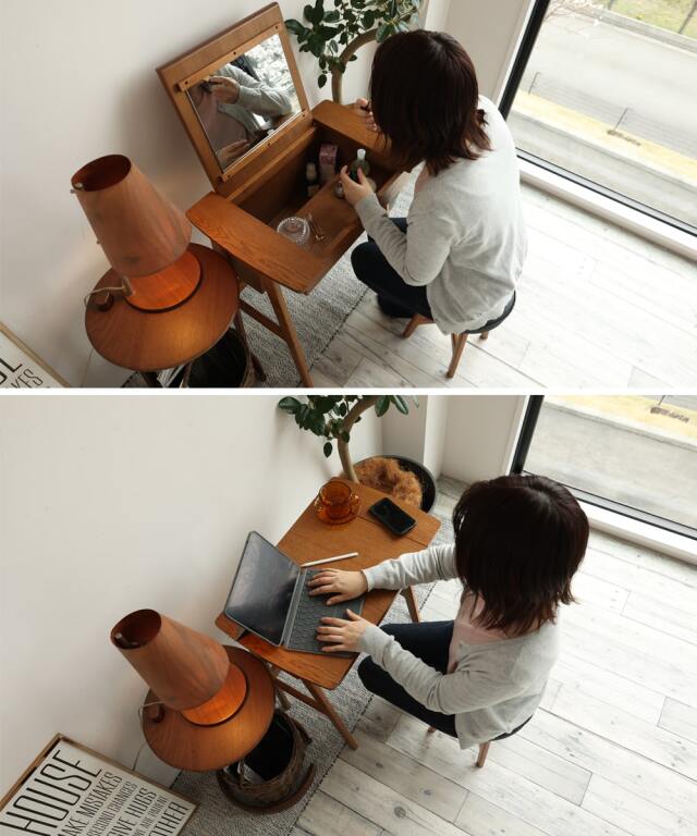 ドレッサーにもデスクにもなる家具