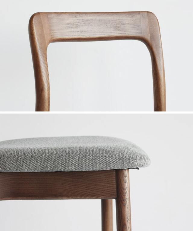 椅子の美しい曲線の背もたれ