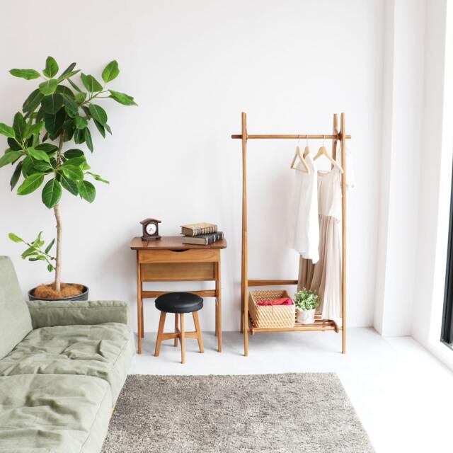 木製ハンガーラック折り畳み式｜北欧家具通販 アンバーデザイン