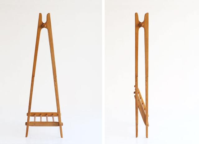 木製ハンガーラック折り畳み式｜北欧家具通販 アンバーデザイン