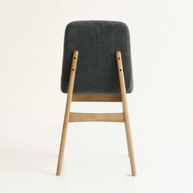 コーデュロイ生地の椅子　後ろ側