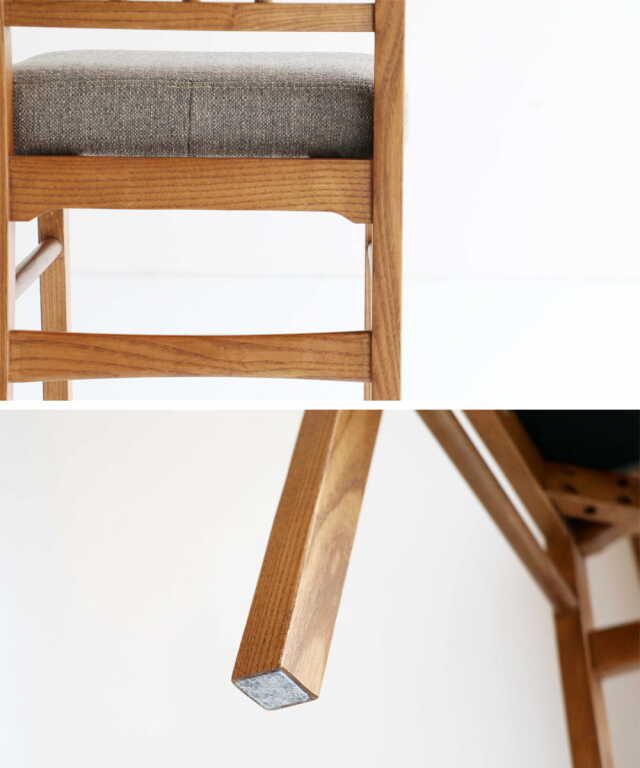 アッシュ材ダイニングチェア座面と脚