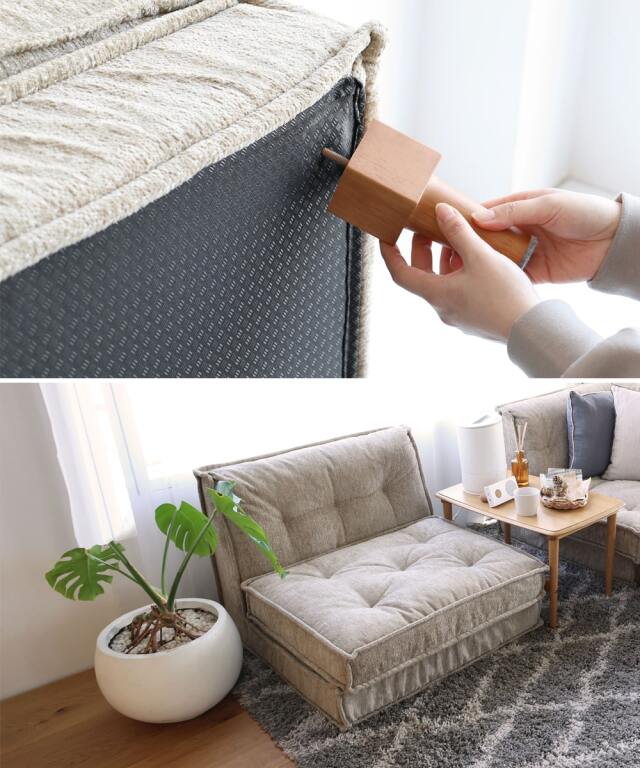 グレーの布張りコーナーソファ｜北欧家具通販 アンバーデザイン