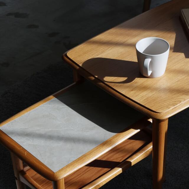 オーク材ネストテーブル｜北欧家具通販 アンバーデザイン