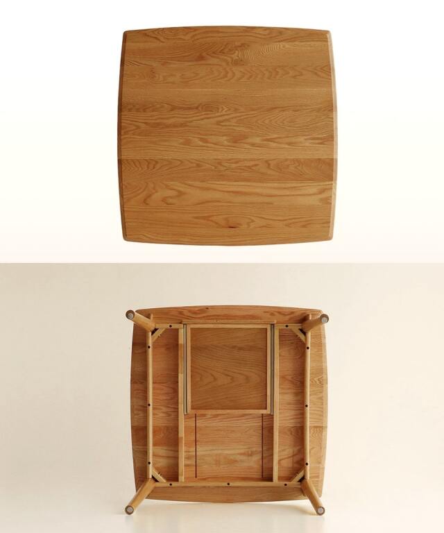 天然木ダイニングテーブル天板裏