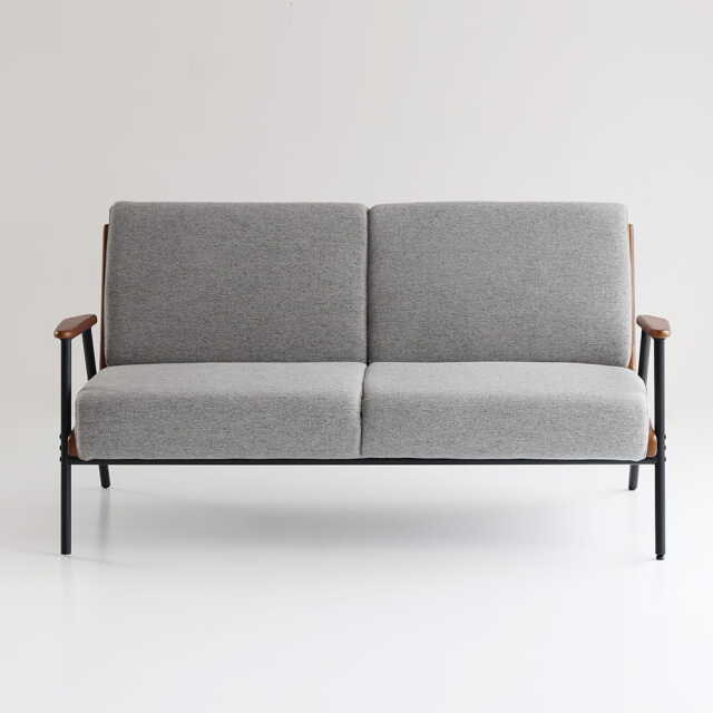 グレーの鉄脚２シーターソファ
